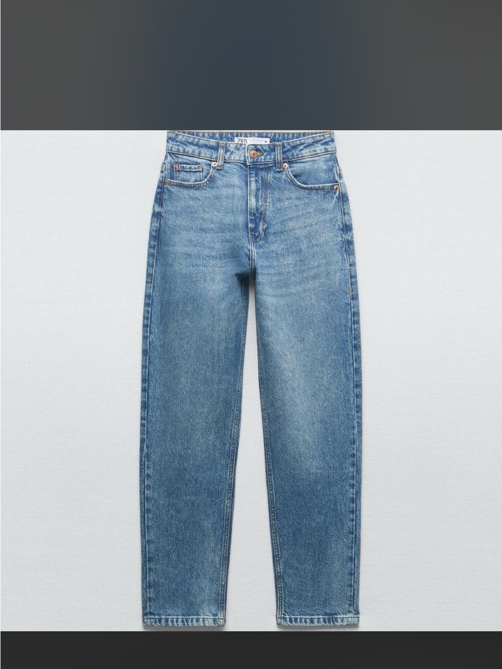 Zara Classic high waisted mom Jeans in Light Blue Wash